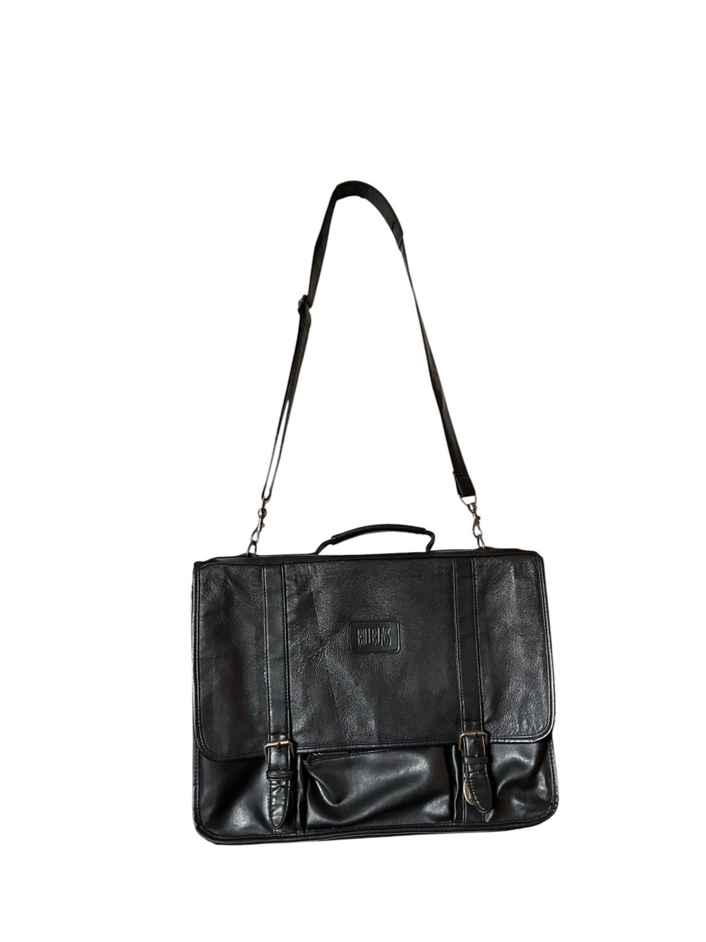 bill blass Black Leather Briefcase Messenger Bag